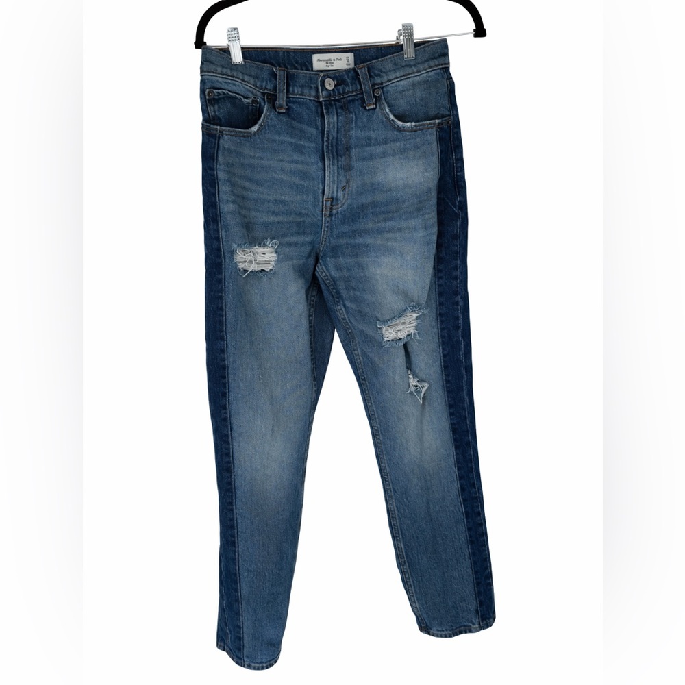 Abercrombie & Fitch The Mom High Rise Distressed Jeans